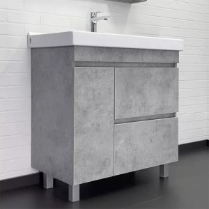 Тумба напольная Comforty Осло 80 с раковиной Fest 80 F01 Бетон светлый 00-00012959CF