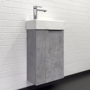 Тумба подвесная Comforty Асти 41,5 с раковиной 9140 Бетон светлый 00-00013669CF
