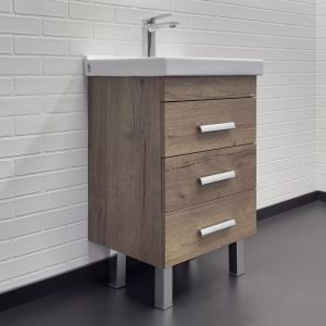 Тумба напольная Comforty Никосия 50 с раковиной Fest 50 F01 Дуб темный 00-00018024CF