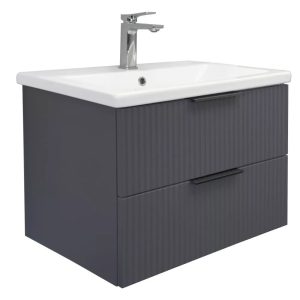 Тумба подвесная Comforty Лима 70 с раковиной Como 70 Антрацит 00-00019212CF