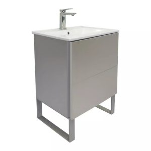 Тумба напольная Comforty Бильбао 61 с раковиной 60E Серый шелк 00-00019361CF