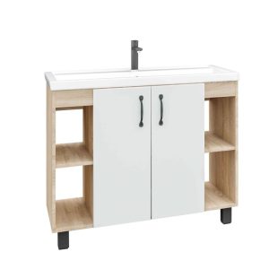 Тумба напольная Grossman Флай 100 Дуб сонома / Белый 101001