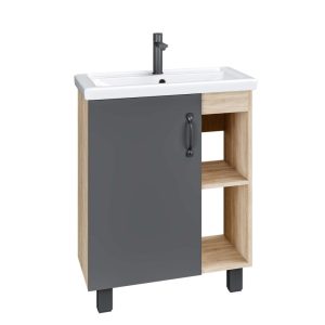 Тумба напольная Grossman Флай 60 Дуб сонома / Серый 106002