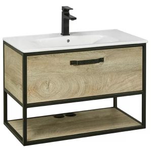 Тумба подвесная Aquaton Лофт Фабрик 80 с раковиной Victoria-N Дуб Эндгрейн 1A2424K7LTDU0