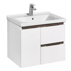 Тумба подвесная Aquaton Рене 60 с раковиной Миранда Белый / Грецкий орех 1A2585K0NRC80