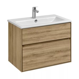 Тумба подвесная Aquaton Либерти 75 с раковиной Элина Дуб Эльвезия 1A2795K0LYC70