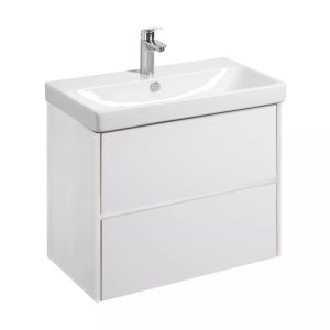 Тумба подвесная Aquaton Сканди 80 с раковиной Адриана Белый 1A2830K0SD010