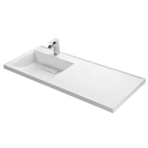 Раковина под стиральную машину Aquaton Лондри 120 левая Белый глянцевый 1A72843KLH01L