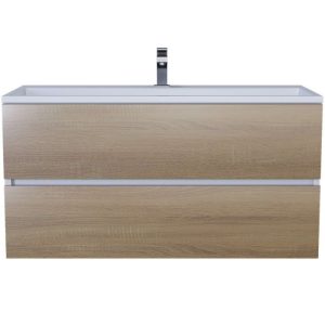 Тумба подвесная Uperwood Barsa 100 с раковиной Белый / Дуб сонома 293020535