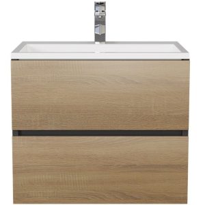 Тумба подвесная Uperwood Barsa 60 с раковиной Черный / Дуб сонома 2930205645