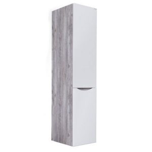 Пенал подвесной Grossman Талис 35 с бельевой корзиной Бетон пайн / Белый глянцевый 303508