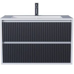 Тумба подвесная Uperwood Next Premium 80 с раковиной Белый / Графит 3930205167