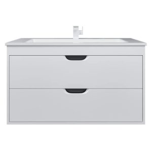 Тумба подвесная Uperwood Modul 97 с раковиной Белый / Графит 393020562