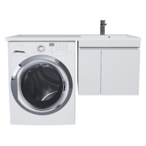 Тумба подвесная Uperwood Magenta 120 под стиральную машину правая с раковиной Белый матовый 52930205150