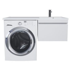 Тумба подвесная Uperwood Magenta 120 под стиральную машину правая с раковиной Белый матовый 52930205153