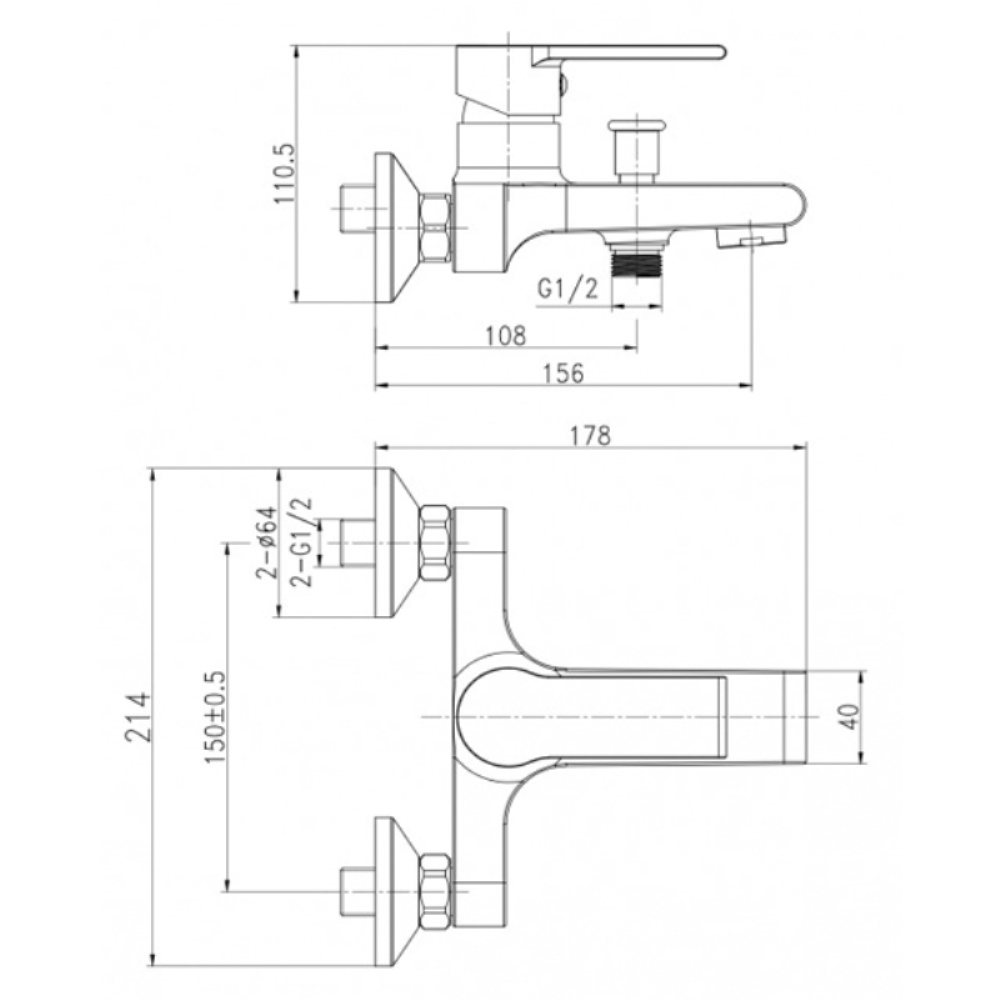 Смеситель для ванны Cersanit Brasko Черный матовый 63108 Смеситель для ванны Cersanit Brasko Черный матовый 63108 — изображение 4