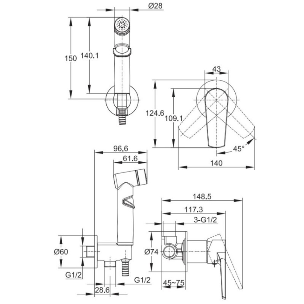 Душ гигиенический Cersanit Moduo Хром глянцевый 64105 Душ гигиенический Cersanit Moduo Хром глянцевый 64105 — изображение 4