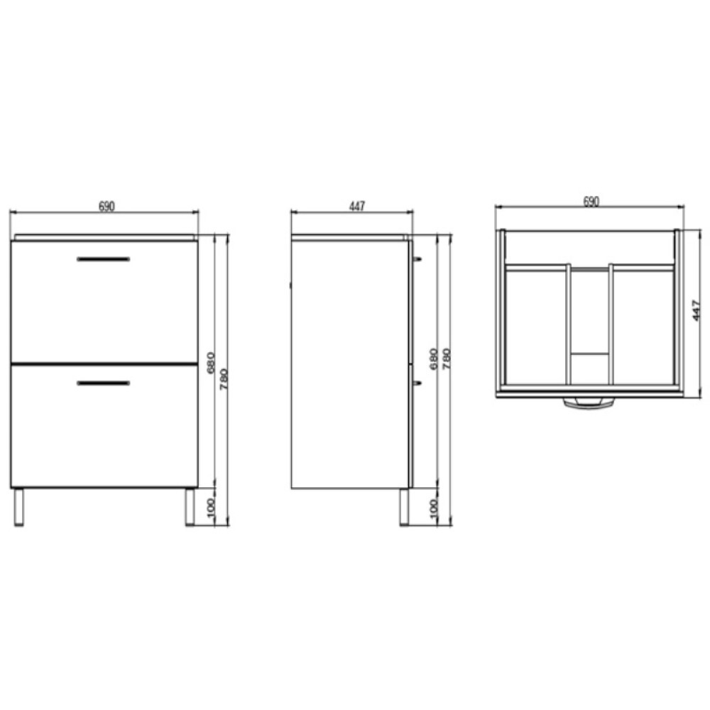 Тумба подвесная Cersanit Melar 70 Белый 64129 Тумба подвесная Cersanit Melar 70 Белый 64129 — изображение 2
