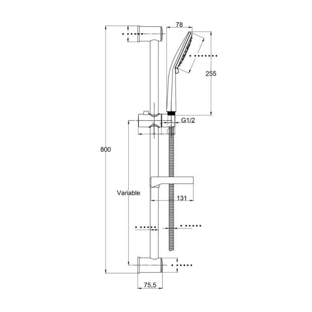 Душевой гарнитур Cersanit Lara Черный матовый 68146 Душевой гарнитур Cersanit Lara Черный матовый 68146 — изображение 3