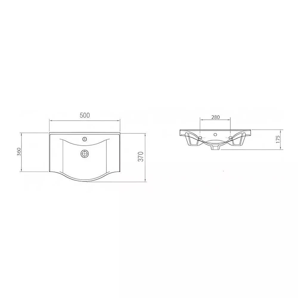 Раковина на мебель Esvit Basic 50 Белый глянцевый 7050 Раковина на мебель Esvit Basic 50 Белый глянцевый 7050 — изображение 4