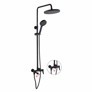 Душевая система Savol с изливом Черный матовый A2486-7