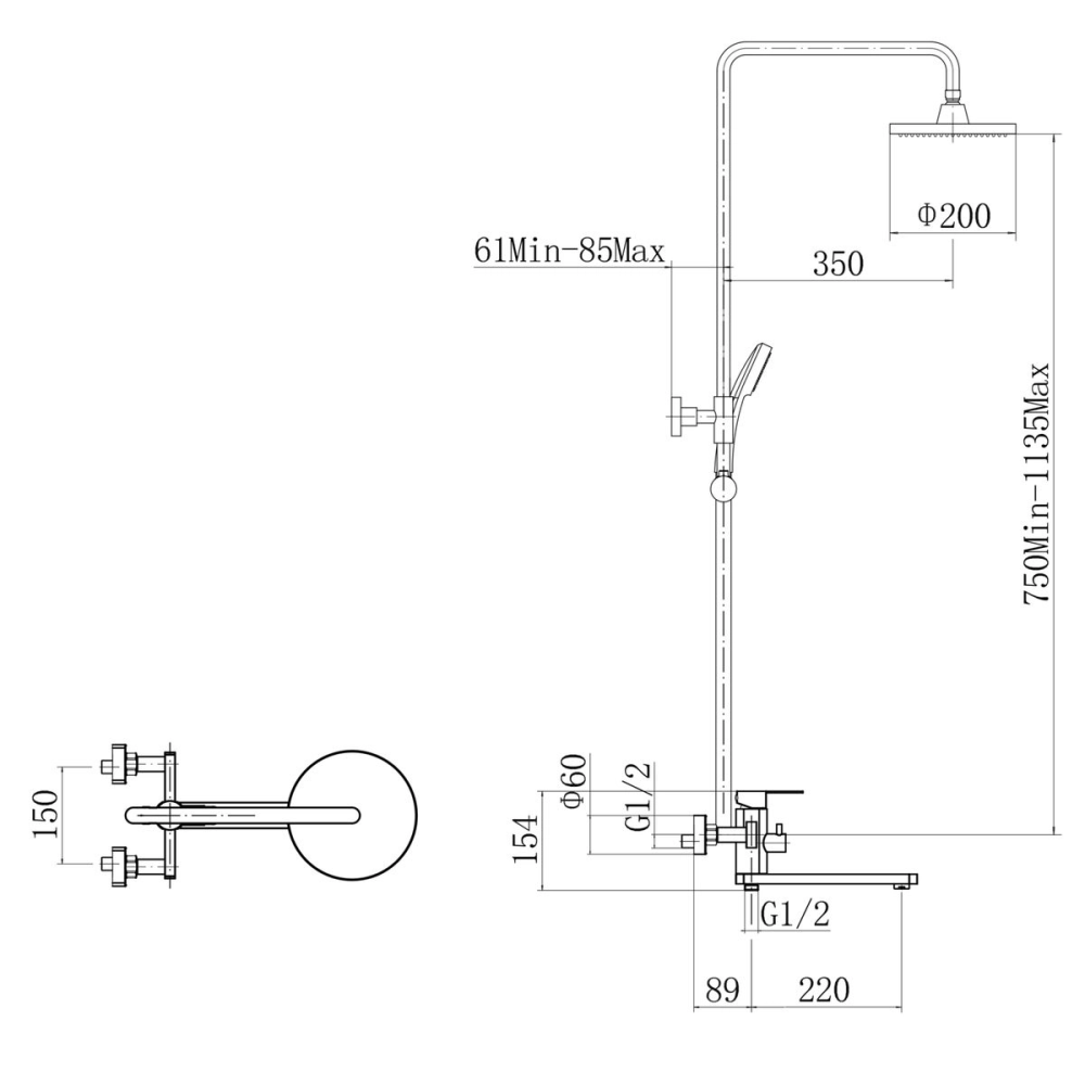 Душевая система Fashun с изливом Сатин A52420 Душевая система Fashun с изливом Сатин A52420 — изображение 3