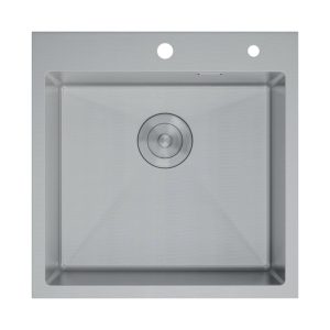 Мойка кухонная D&K 50х50 выпуск с переливом, корзина, дозатор Сатин DKS505004 Мойка кухонная D&K 50х50 выпуск с переливом, корзина, дозатор Сатин DKS505004