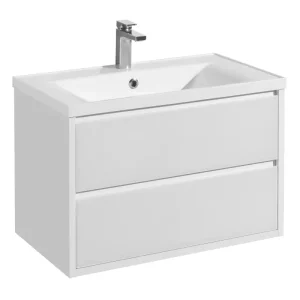 Тумба подвесная с раковиной Aquaton Римини 79,6х44,5 белый Айрис 1A2267K3RN010