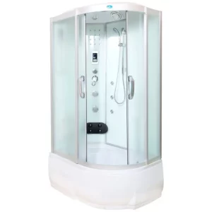 Душевая кабина Водный мир 110х80, Хром / Матовое, Высокий поддон левая