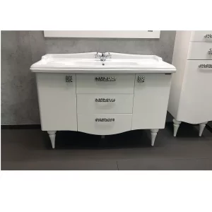 Тумба напольная Comforty Монако 120 + раковина Белый глянец 00003132224CF