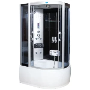 Душевая кабина Водный мир 120х85, Хром / Тонированное, Высокий поддон левая