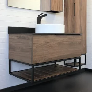 Тумба подвесная Comforty Порто 90 + раковина Дуб темно-коричневый 00-00008927CF