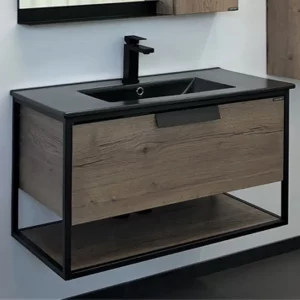 Тумба подвесная Comforty Бонн 91 + раковина Дуб темный 00-00001937CF Тумба подвесная Comforty Бонн 91 + раковина Дуб темный 00-00001937CF