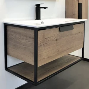 Тумба подвесная Comforty Бонн 91 + раковина Дуб темный 00-00003466CF Тумба подвесная Comforty Бонн 91 + раковина Дуб темный 00-00003466CF