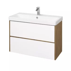 Тумба подвесная с раковиной Aquaton Сканди 88,2х42,7 белый/дуб рустикальный 1A2519K0SDZ90