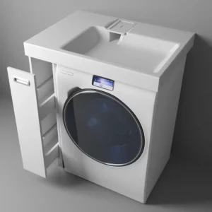 Тумба напольная Эстет Riga Luxe под стиральную машину 80 с раковиной Белый ФР-00009660