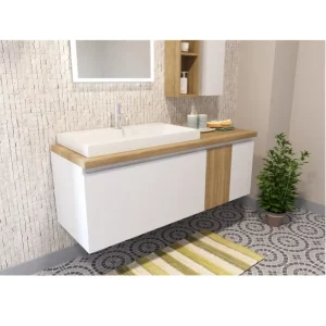 Тумба подвесная Эстет Malibu 140 с раковиной Белый / Сосна ФР-00007126 Тумба подвесная Эстет Malibu 140 с раковиной Белый / Сосна ФР-00007126