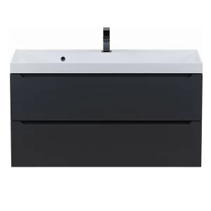 Тумба подвесная Uperwood Tanos 100 + раковина Classic Черный