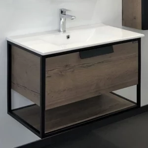 Тумба подвесная Comforty Бонн 75 + раковина Дуб темный 00-00006487CF Тумба подвесная Comforty Бонн 75 + раковина Дуб темный 00-00006487CF