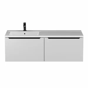 Тумба подвесная Uperwood Tanos 120 левая без раковины Белый / Графит