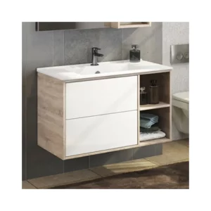 Тумба подвесная Comforty Гамбург 91 + раковина Дуб сонома 4142225