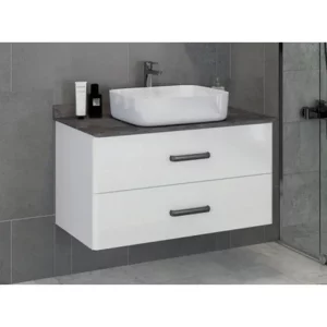 Тумба подвесная Comforty Амстердам 95 + раковина Белый / Серый 00-00005494CF