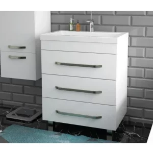 Тумба напольная Эстет Рава  69,8 с раковиной Белый рава70-3