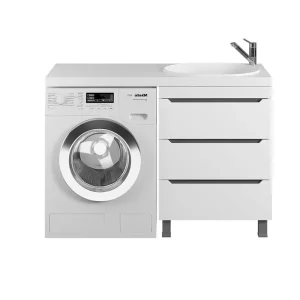 Тумба напольная Uperwood Tanos 120 + раковина Bruks Белый / Графит