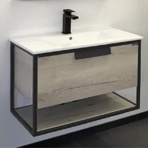 Тумба подвесная Comforty Бонн 46,5 + раковина Графит / Дуб дымчатый 00-00008475CF Тумба подвесная Comforty Бонн 46,5 + раковина Графит / Дуб дымчатый 00-00008475CF