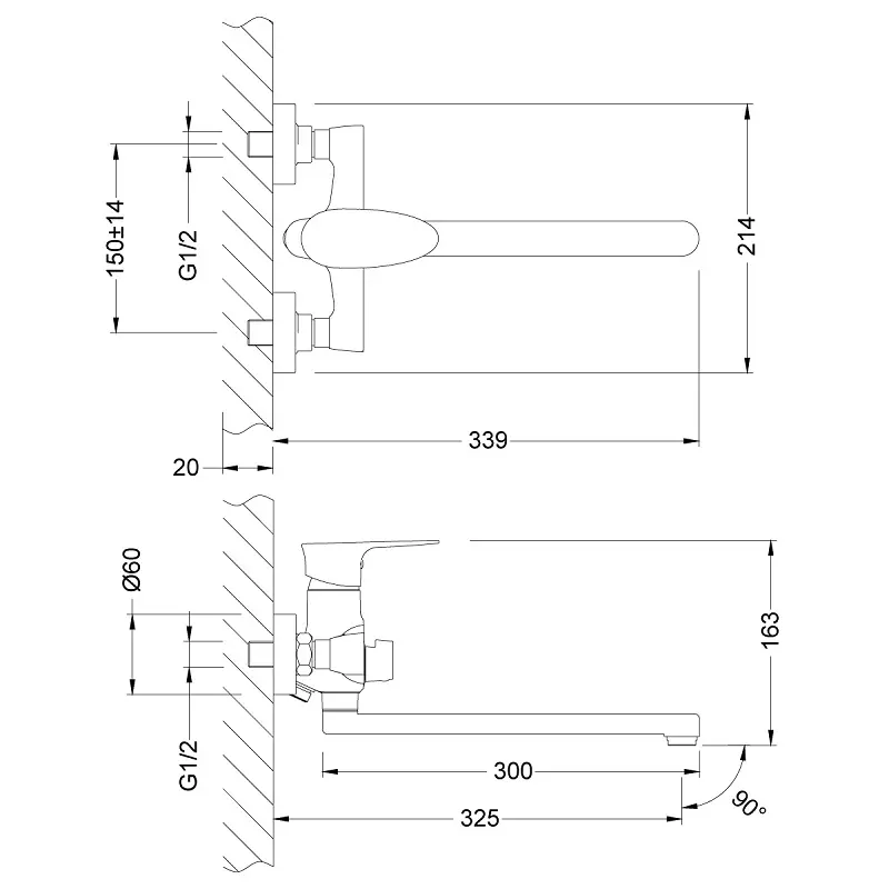 Смеситель для ванны Lemark Nero LM0251C Хром Смеситель для ванны Lemark Nero LM0251C Хром — изображение 2