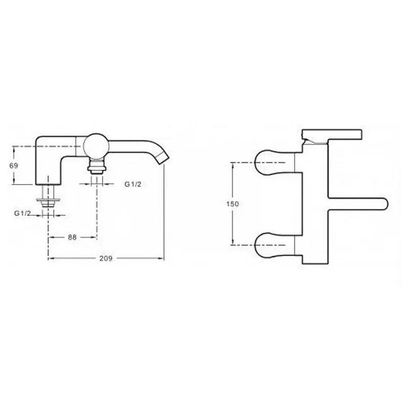Смеситель на борт ванны Jacob Delafon Stillness E12769-4-CP Смеситель на борт ванны Jacob Delafon Stillness E12769-4-CP — изображение 2