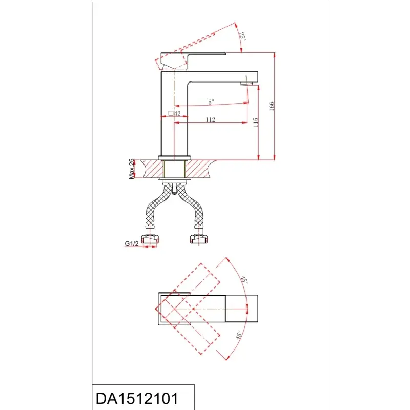 Смеситель для раковины D&K Bayern.Liszt Хром глянцевый DA1512101 Смеситель для раковины D&K Bayern.Liszt Хром глянцевый DA1512101 — изображение 2