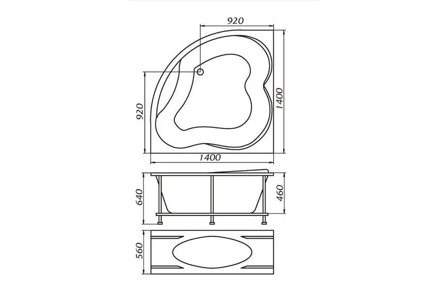 Ванна акриловая 1MarKa Cassandra 140х140 Белый 01кас1414 Ванна акриловая 1MarKa Cassandra 140х140 Белый 01кас1414 — изображение 2