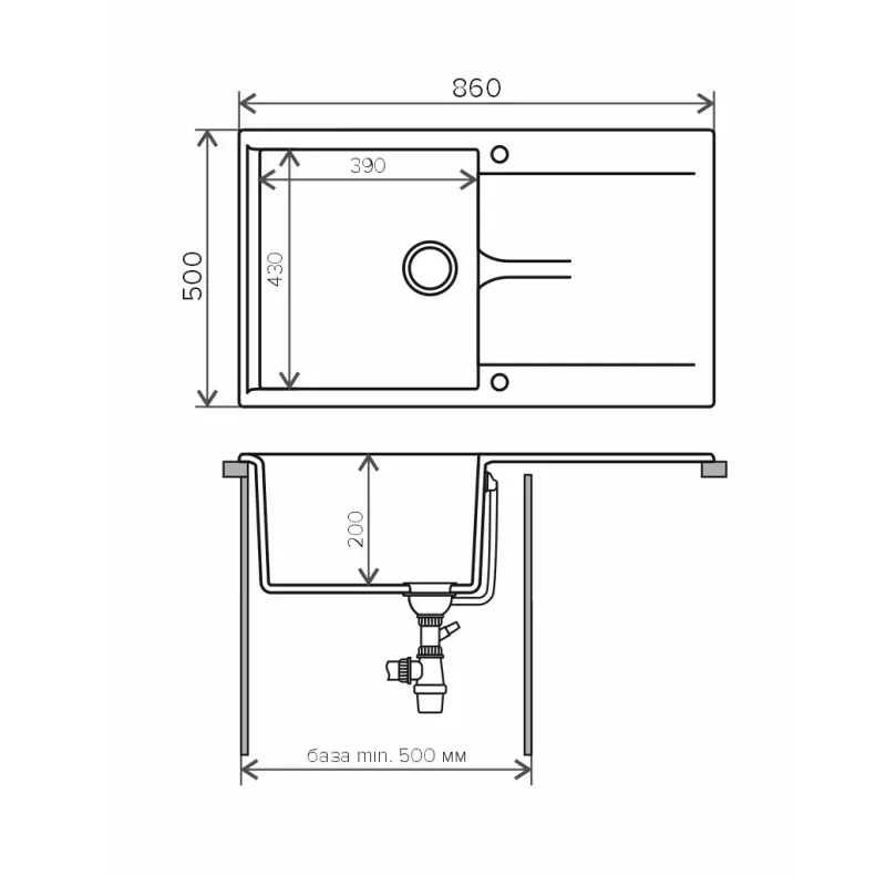 Мойка кухонная Polygran Gals 86 408043 Терракот Мойка кухонная Polygran Gals 86 408043 Терракот — изображение 3
